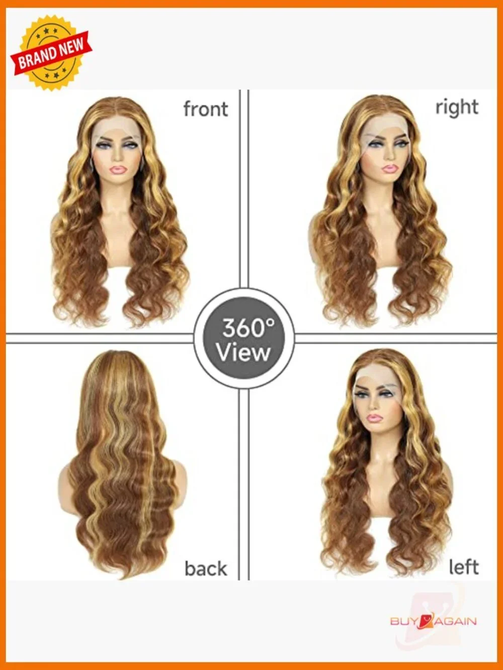 28 Inch Lace Front Wig Human Hair Pre Plucked Body Wave 180% Density Frontal Wig